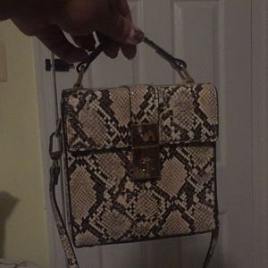 Faux snake skin bag. From mango store.